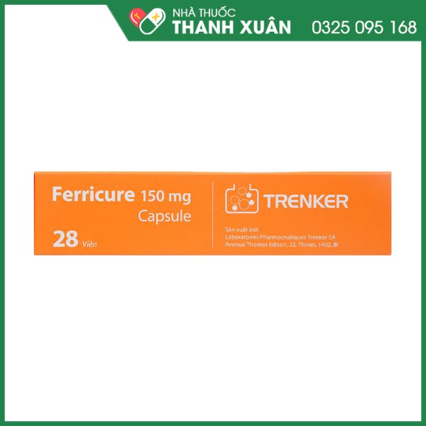 Ferricure 150mg trị tình trạng thiếu hụt sắt